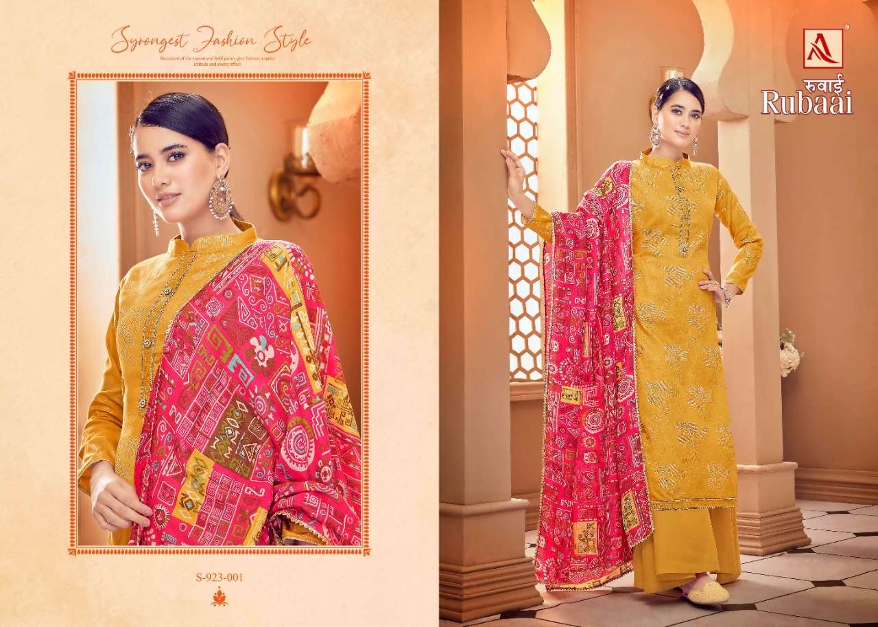 Alok Rubaai Catalog Party Wear Pure  Jam Women Dress Materials