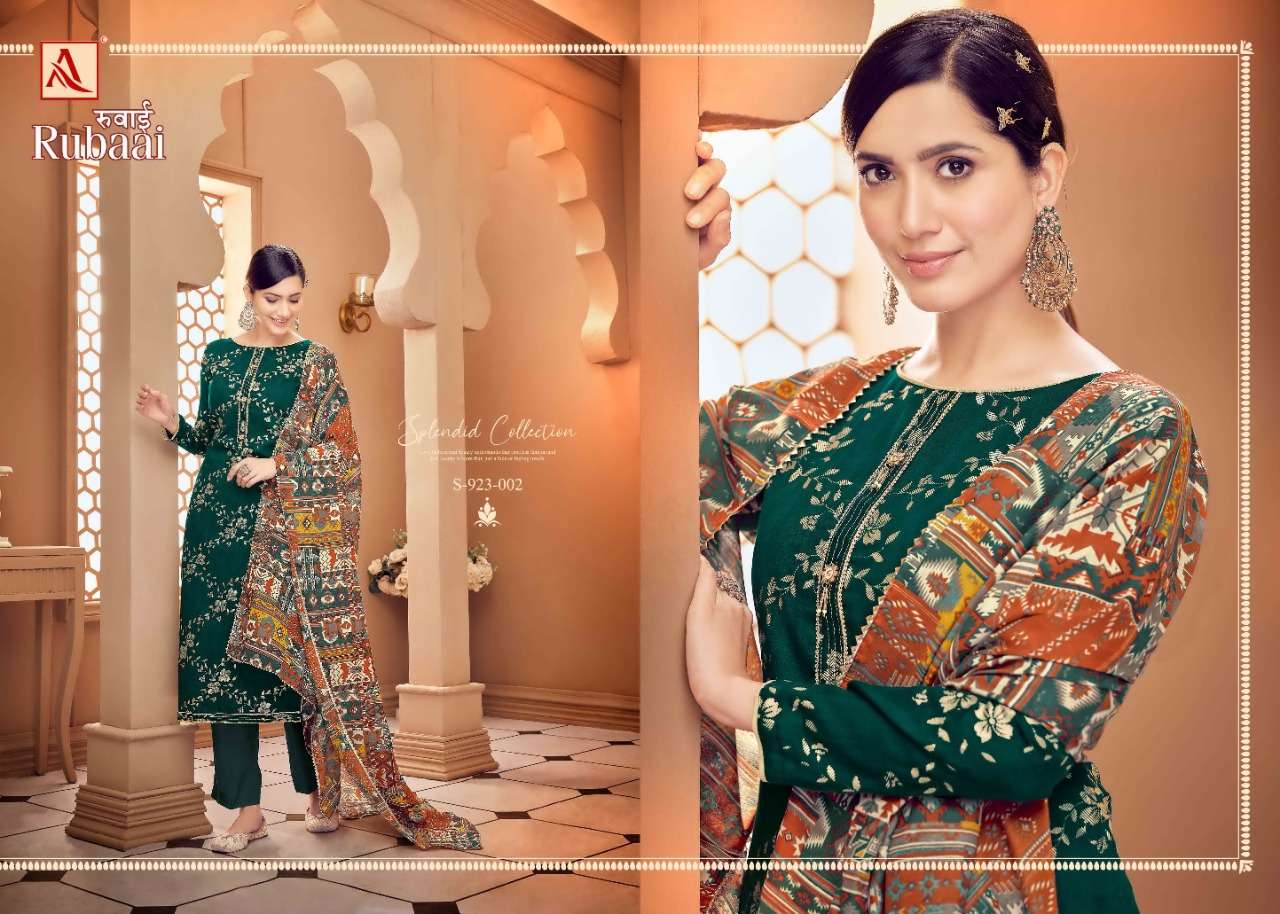 Alok Rubaai Catalog Party Wear Pure  Jam Women Dress Materials