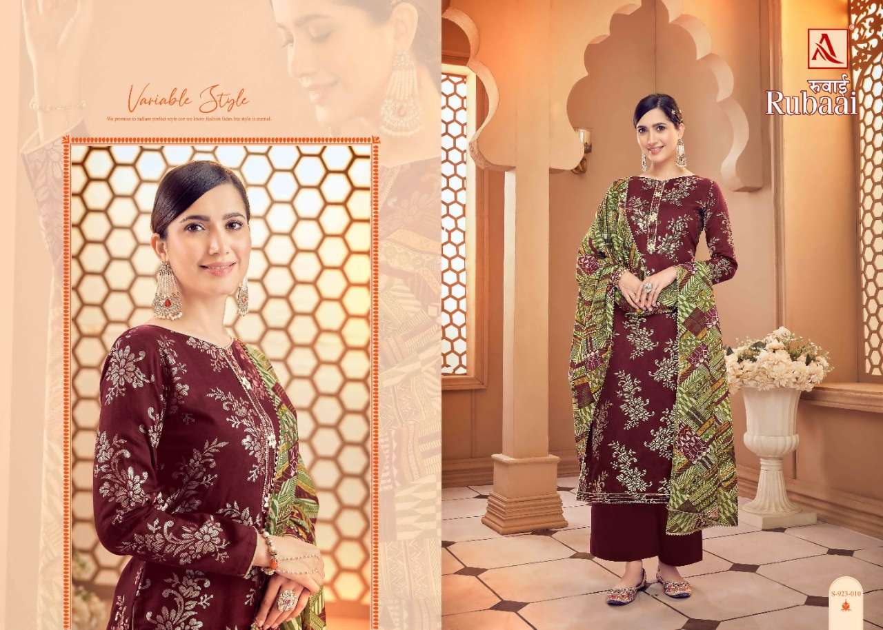 Alok Rubaai Catalog Party Wear Pure  Jam Women Dress Materials