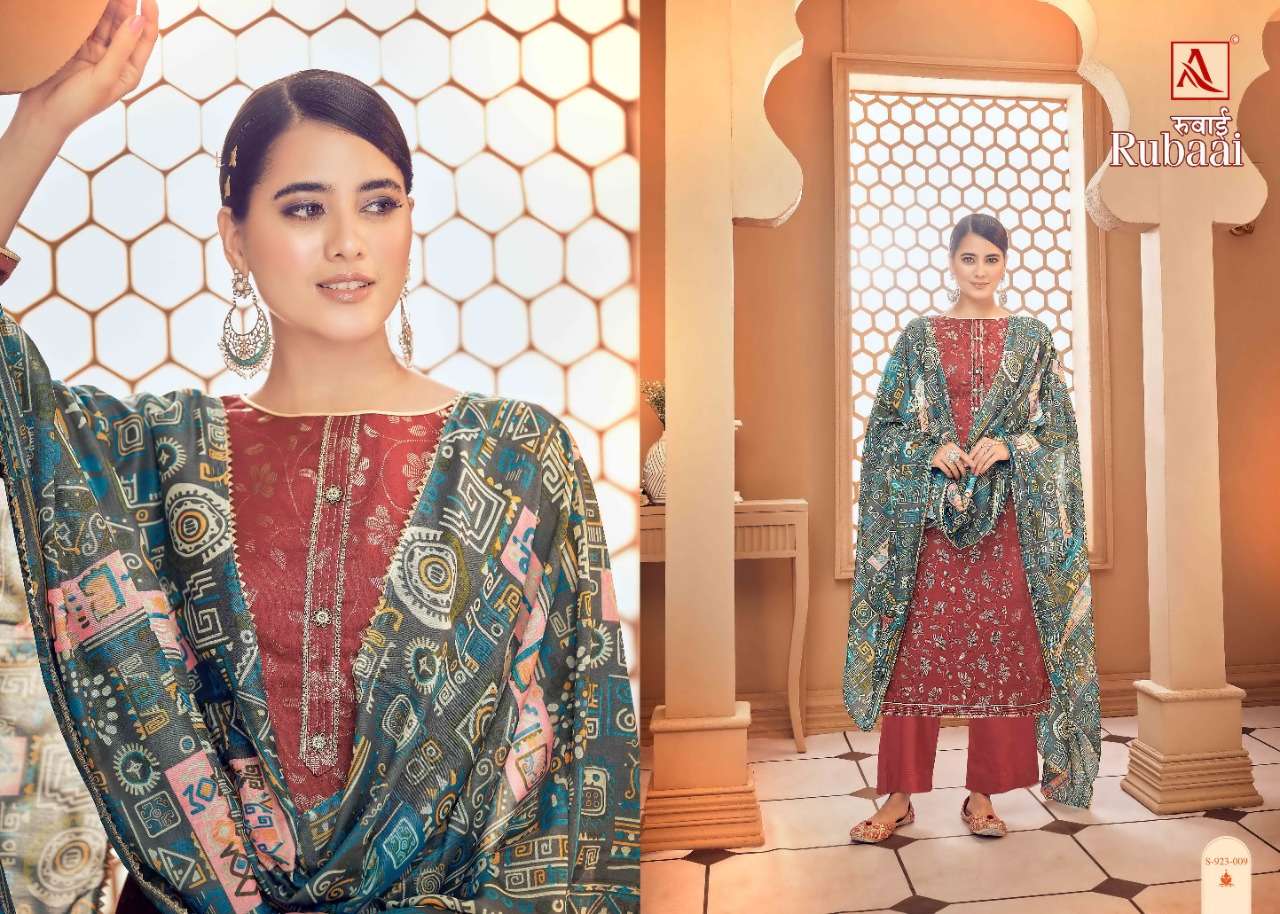 Alok Rubaai Catalog Party Wear Pure  Jam Women Dress Materials