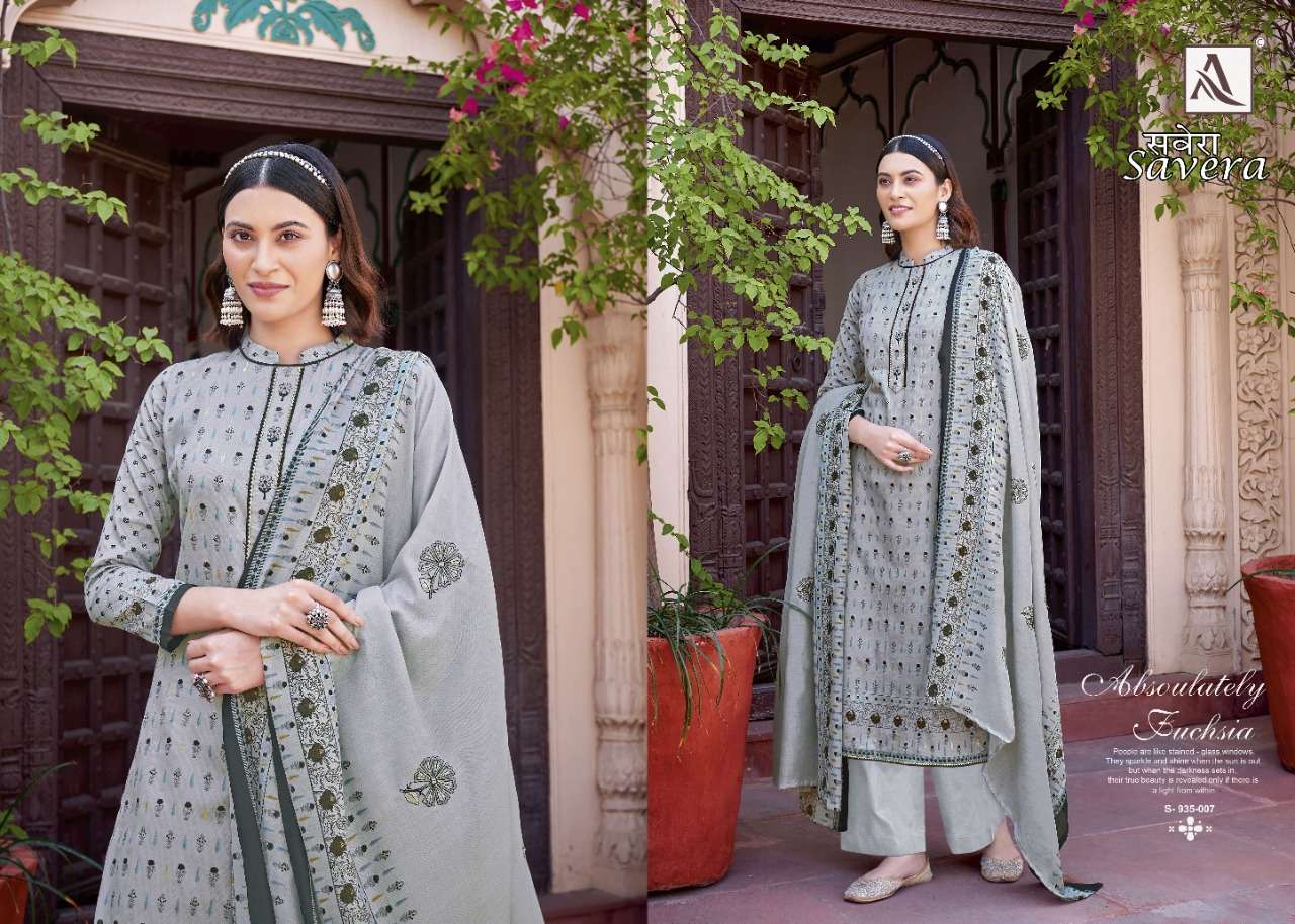 Alok Savera Catalog Fancy Wear Pure Jam Cotton Printed Ladies Dress Materials 