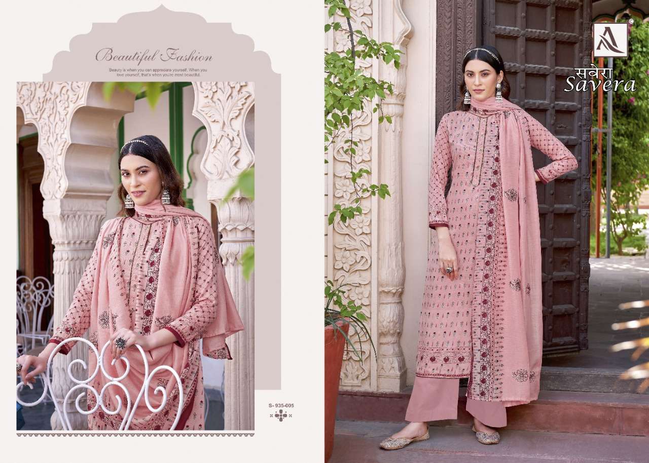 Alok Savera Catalog Fancy Wear Pure Jam Cotton Printed Ladies Dress Materials 