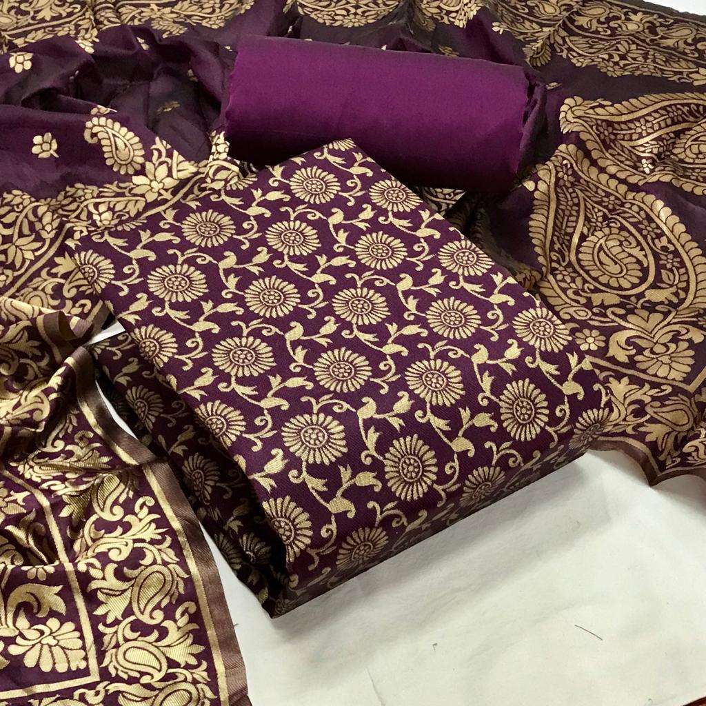 Banarasi Silk 60 Catalog Party Wear Banarasi Silk Unstitched Dress Materials 