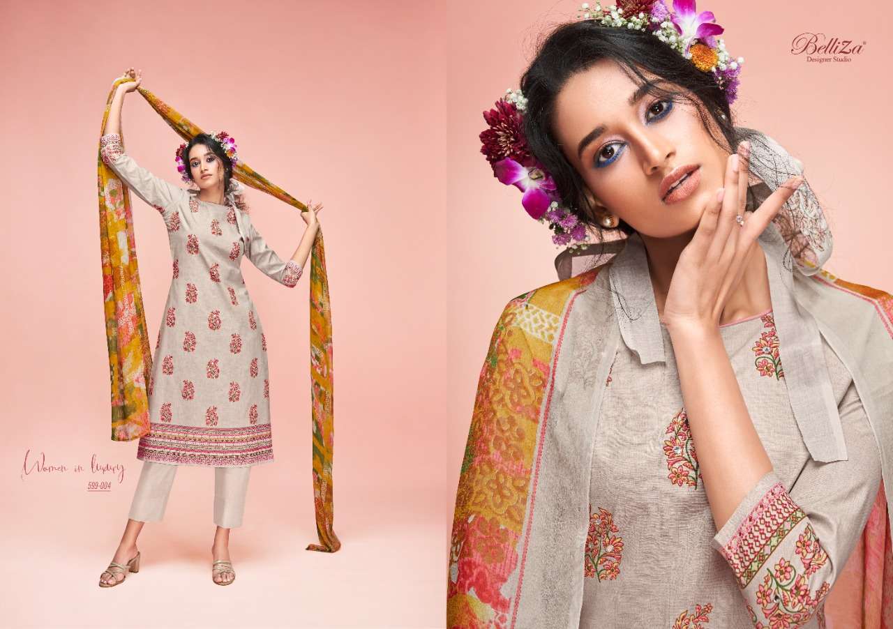 Belliza Ahalya Catalog Festive Wear Summer Cotton Printed Ladies Dress Materials 