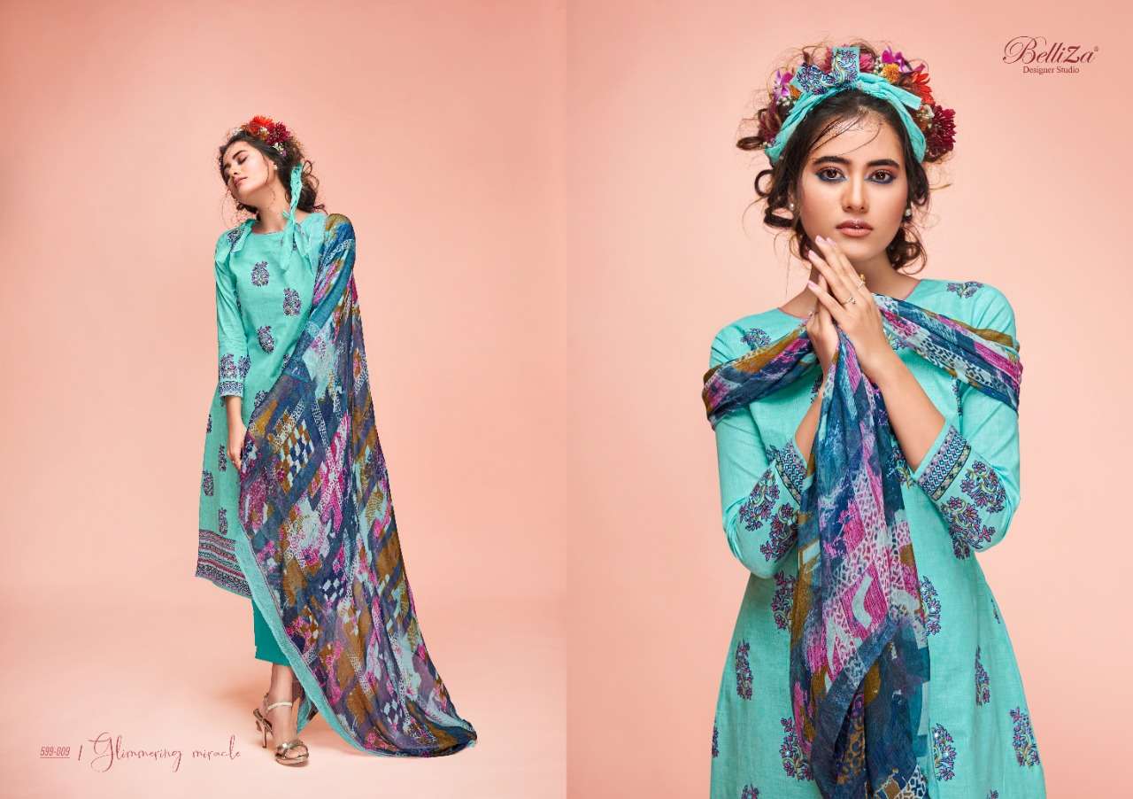 Belliza Ahalya Catalog Festive Wear Summer Cotton Printed Ladies Dress Materials 