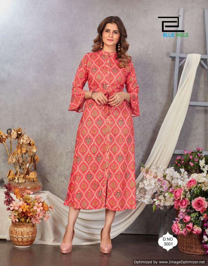 Blue Hills Belt Vol 3 Catalog Heavy Rayon Party Wear Long Anarkali Kurtis 