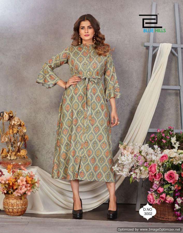 Blue Hills Belt Vol 3 Catalog Heavy Rayon Party Wear Long Anarkali Kurtis 