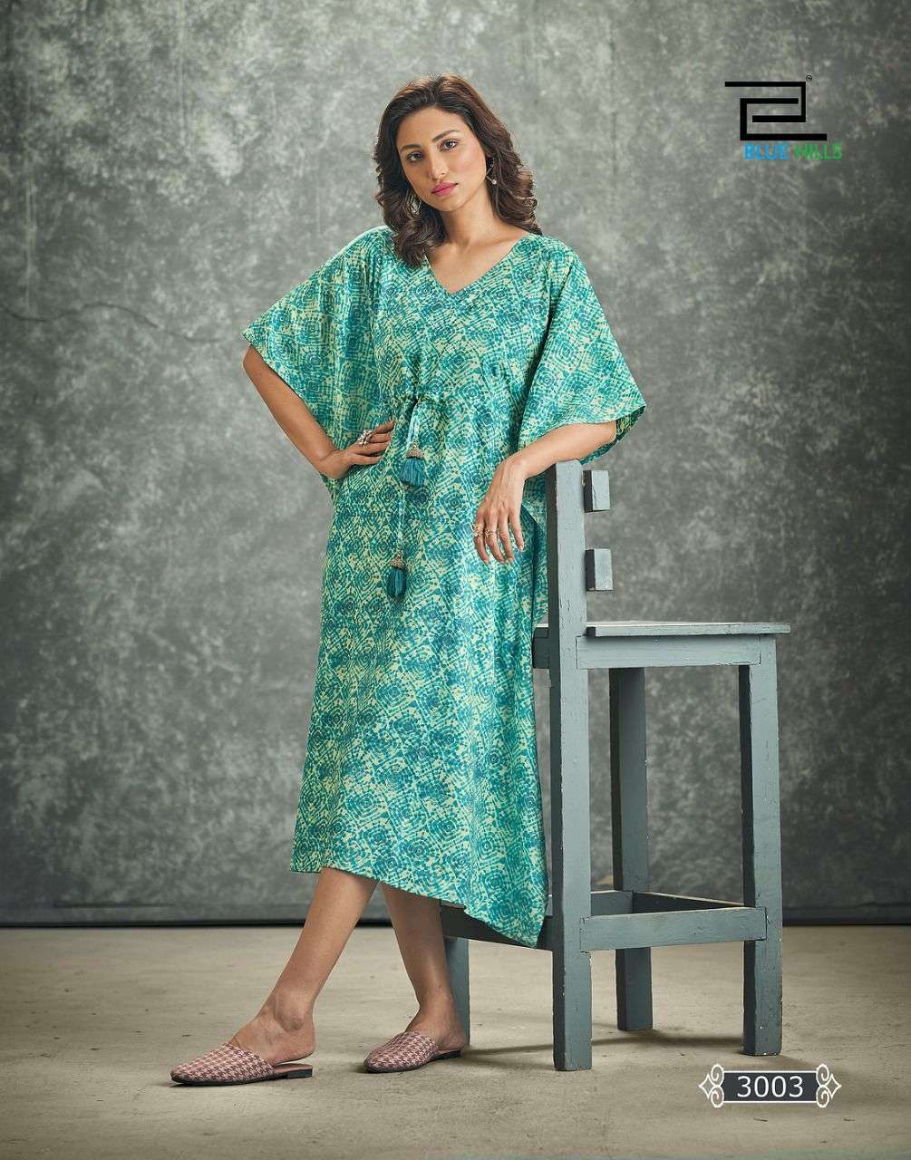 Blue Hills Kaftan Vol 3 Catalog Casual Wear Rayon Printed  Long Kaftan Kurtis 