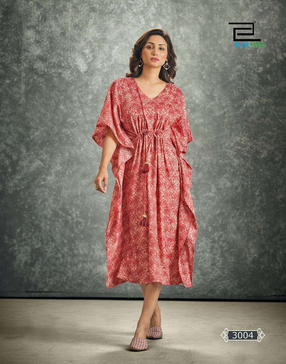 Blue Hills Kaftan Vol 3 Catalog Casual Wear Rayon Printed  Long Kaftan Kurtis 
