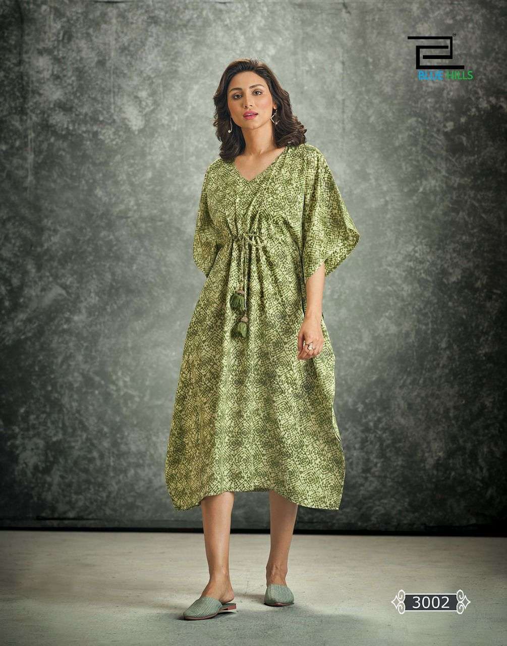 Blue Hills Kaftan Vol 3 Catalog Casual Wear Rayon Printed  Long Kaftan Kurtis 