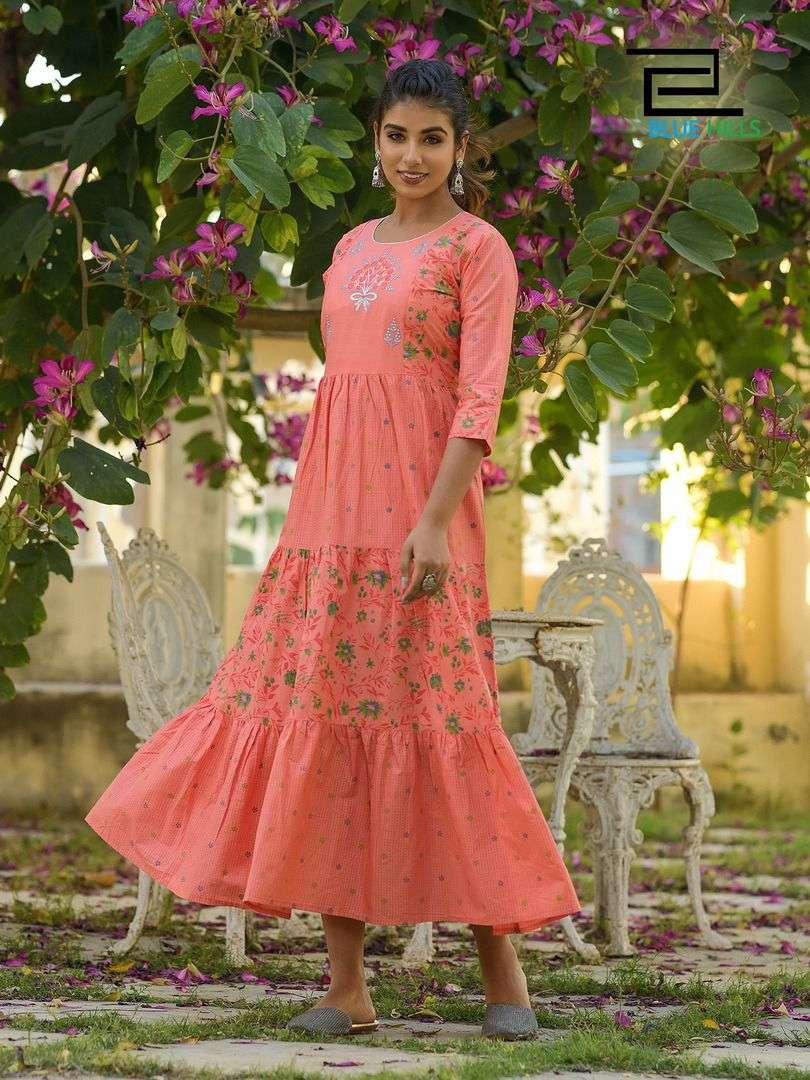 Blue Hills Livik Vol 11 Catalog Fancy Wear Cotton Long Anarkali kurtis