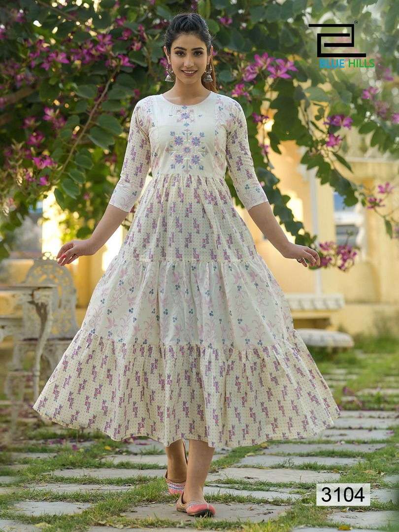 Blue Hills Livik Vol 11 Catalog Fancy Wear Cotton Long Anarkali kurtis