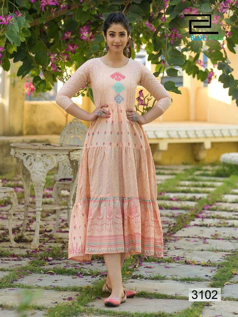 Blue Hills Livik Vol 11 Catalog Fancy Wear Cotton Long Anarkali kurtis