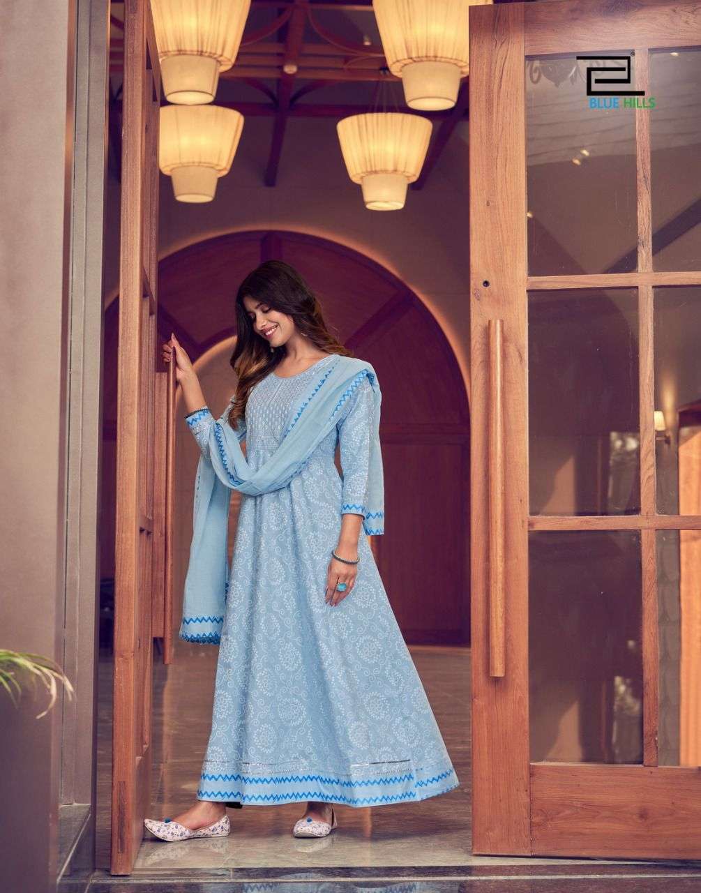 Blue Hills Shades Vol 1 Catalog Party Wear Cotton Kurti With Dupatta 