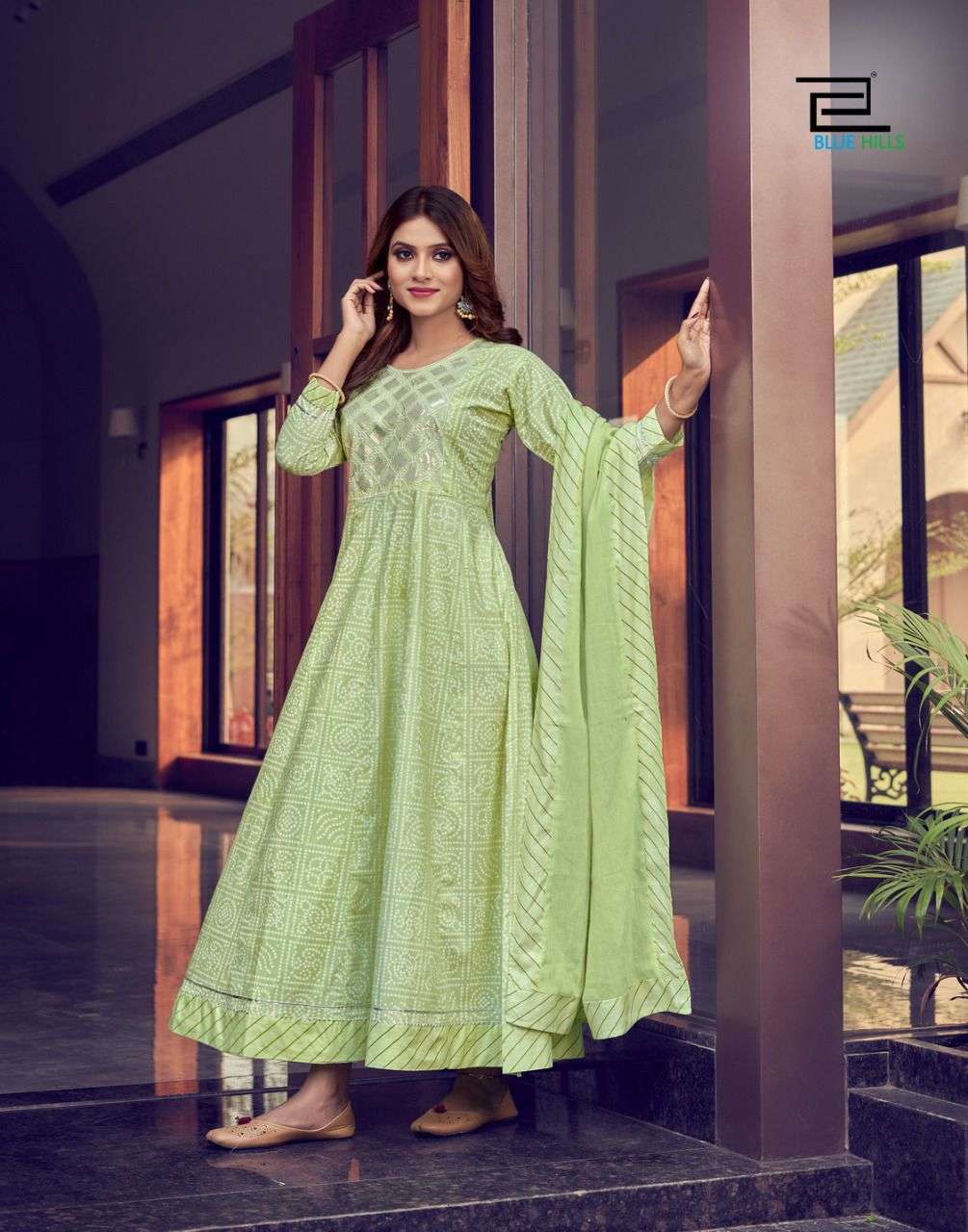 Blue Hills Shades Vol 1 Catalog Party Wear Cotton Kurti With Dupatta 
