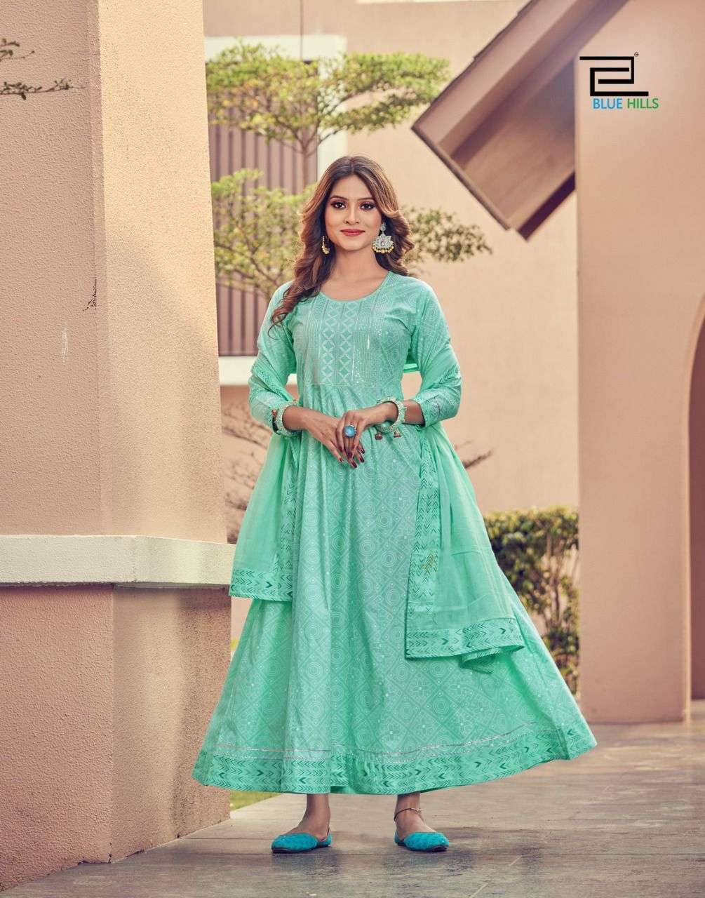 Blue Hills Shades Vol 1 Catalog Party Wear Cotton Kurti With Dupatta 