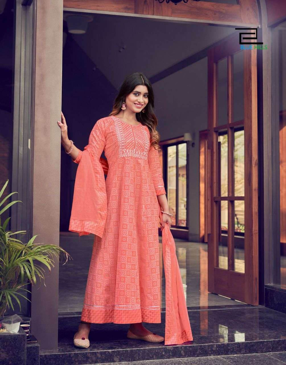 Blue Hills Shades Vol 1 Catalog Party Wear Cotton Kurti With Dupatta 