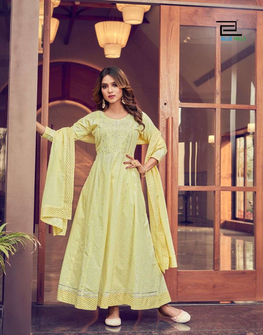 Blue Hills Shades Vol 1 Catalog Party Wear Cotton Kurti With Dupatta 