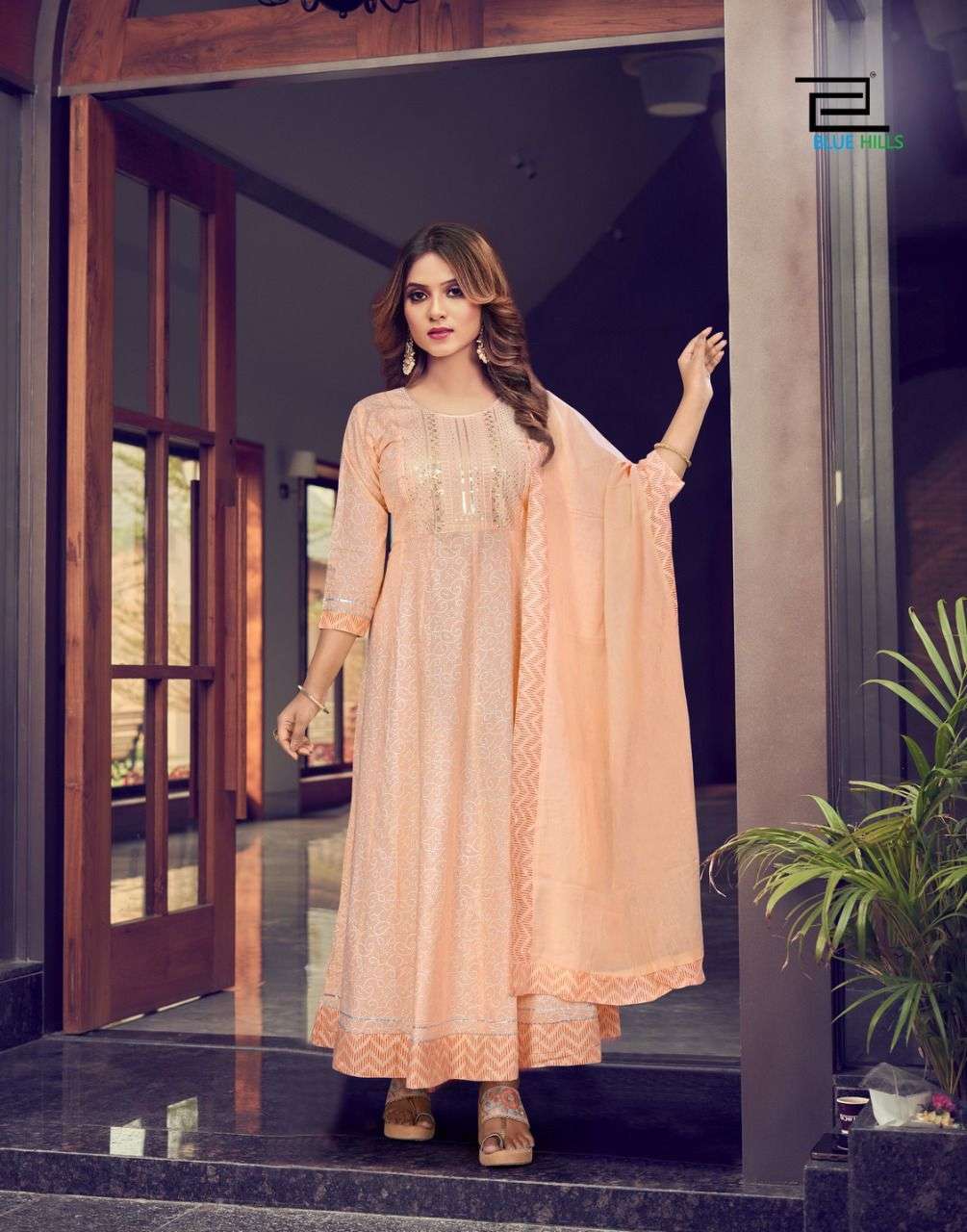 Blue Hills Shades Vol 1 Catalog Party Wear Cotton Kurti With Dupatta 
