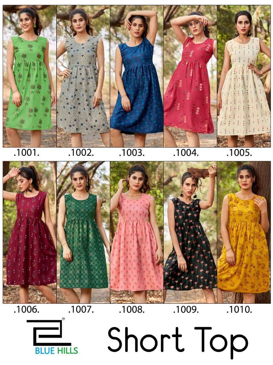 Blue Hills Short Top Vol 1 Catalog Casual Wear Rayon Short Kurtis