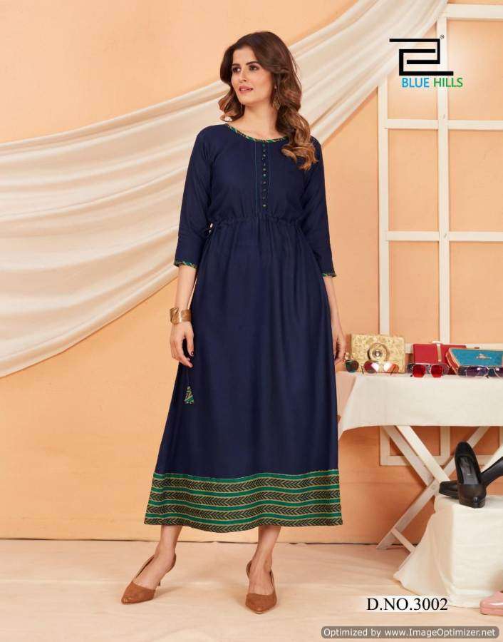 Blue Hills Special Vol 3 Catalog Casual Wear Rayon Long Kurtis 