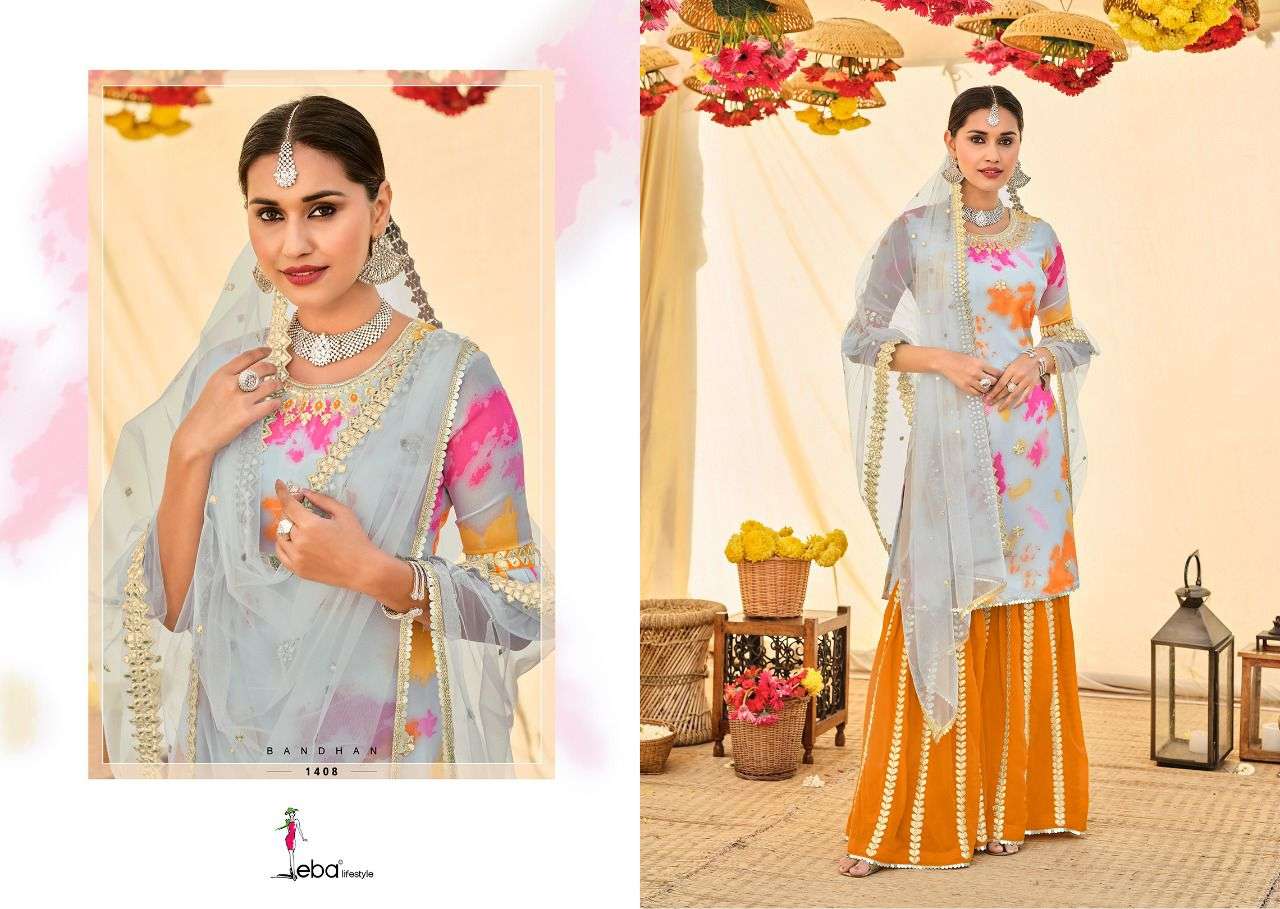 Eba Bandhan Catalog Exclusive Wear Weightless Georgette Printed Sharara Suits 
