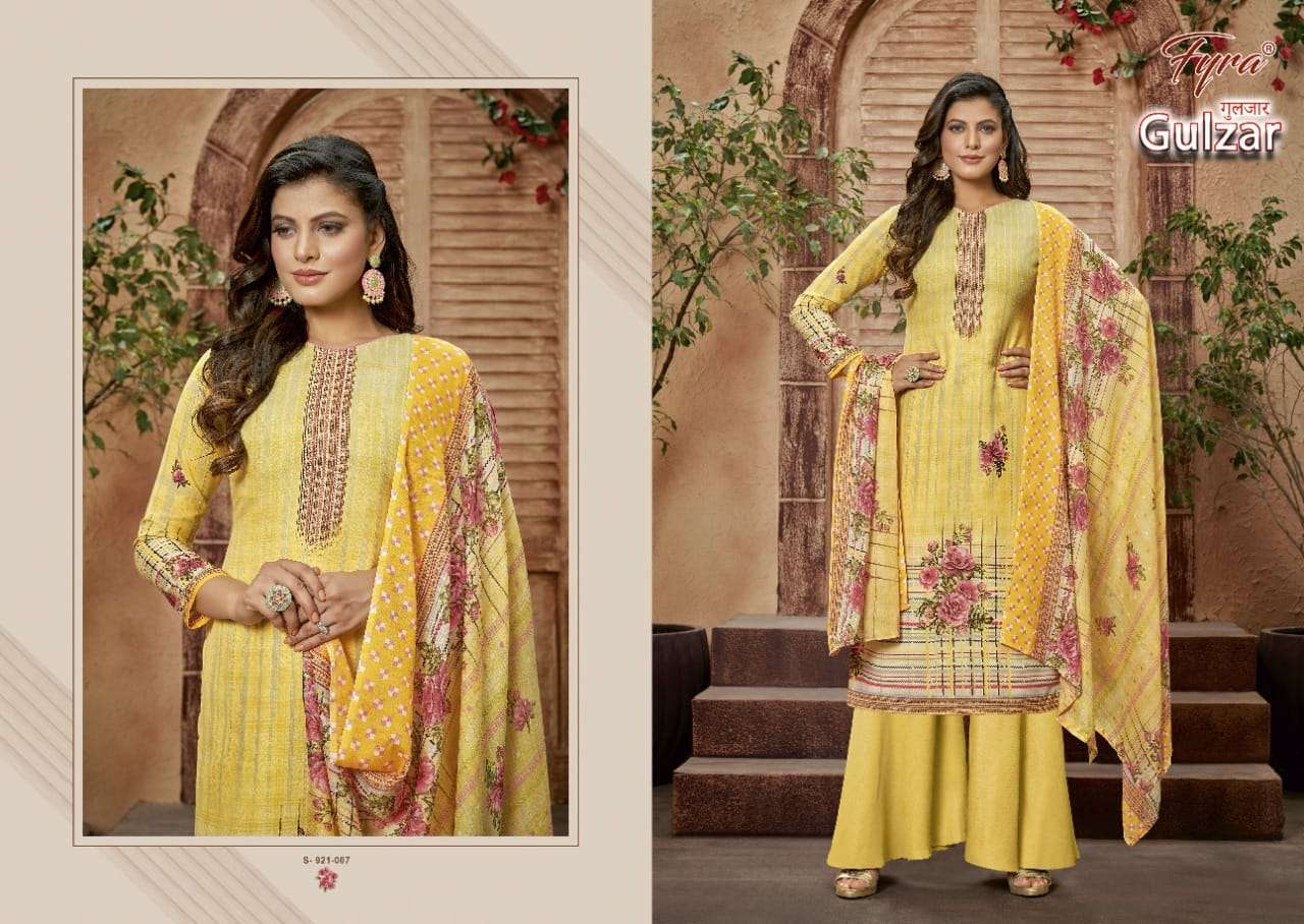 Fyra Gulzar Catalog Casual Wear Pure Cotton Printed Women Unstitched Dress Materials 