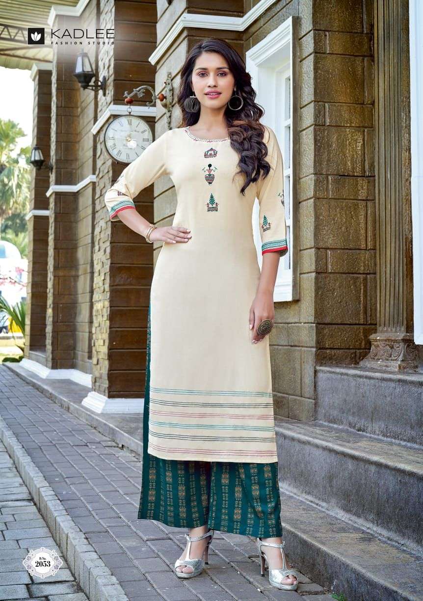 kadlee Pankh Vol 7 Catalog Party Wear Kurti With Palazzo 