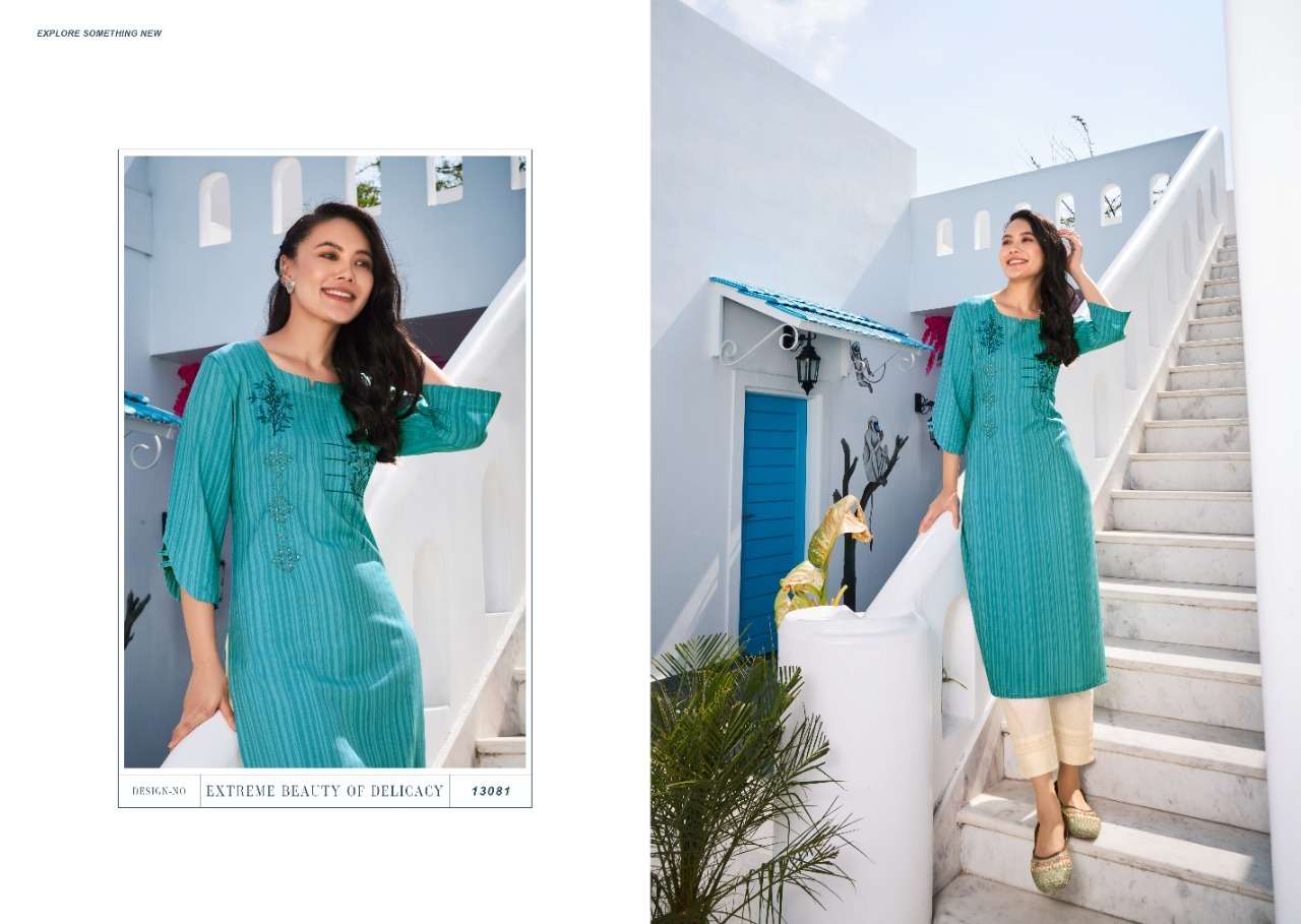 Kalaroop Treat Catalog Casual Wear Rayon Embroidery Kurtis 