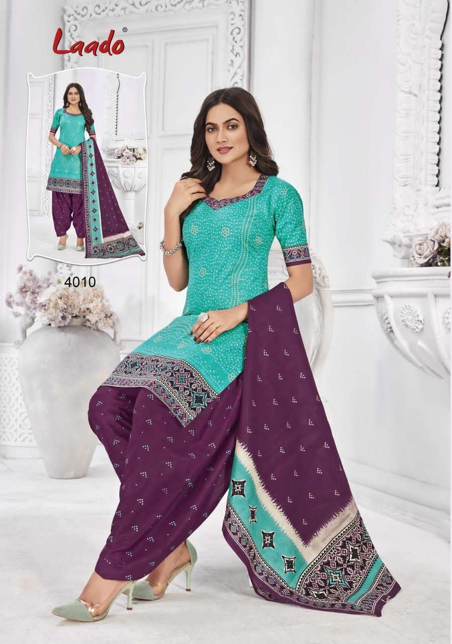Laado Bandhani Vol 4 Catalog Regular Wear Cotton Printed Patiyala Dress Materials 