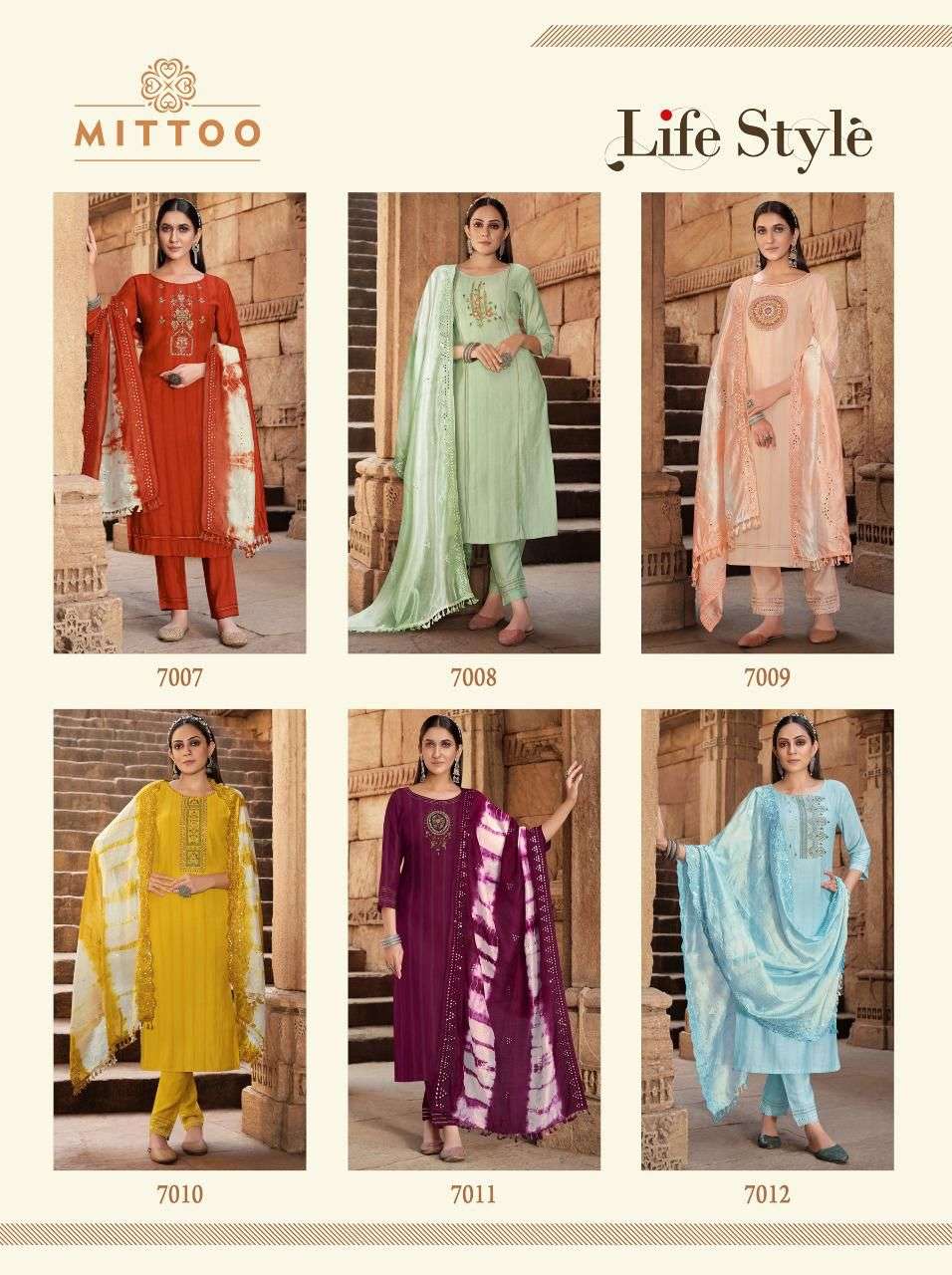 Mittoo Life Style Catalog Festive Wear Readymade Top Bottom With Dupatta 