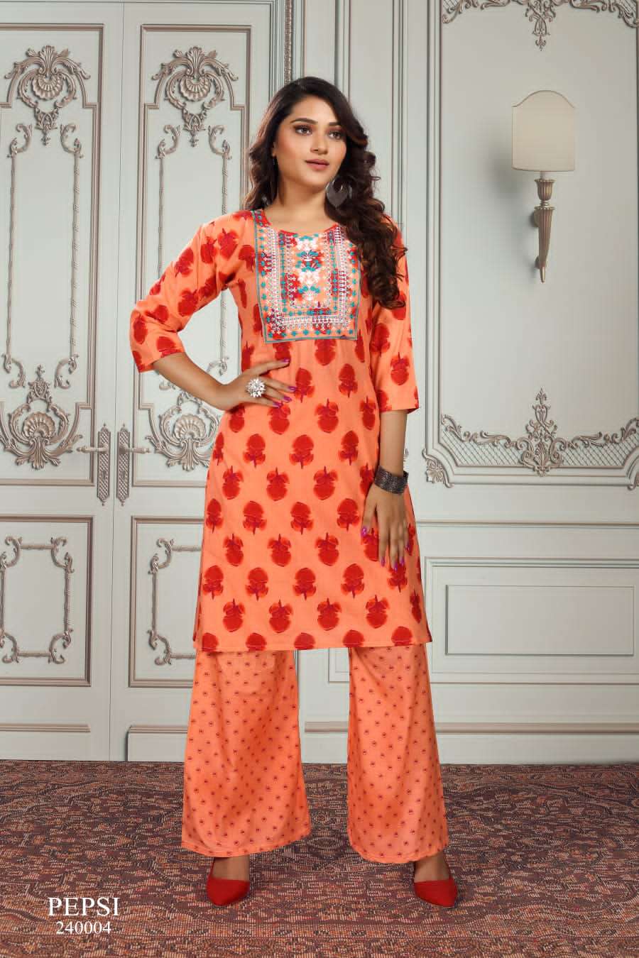 Premnath Pepsi Vol 1 Catalog Casual Wear Cotton Printed Kurti With Palazzo 