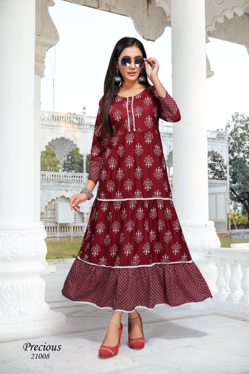 Premnath Precious Vol 3 Catalog Party Wear Rayon Anarkali Kurtis