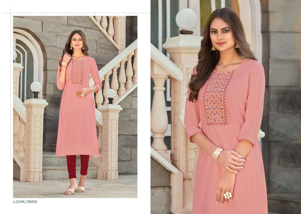 Rangoon Aaina Vol 2 Catalog Festive Wear Viscose Embroidery Work Kurtis 