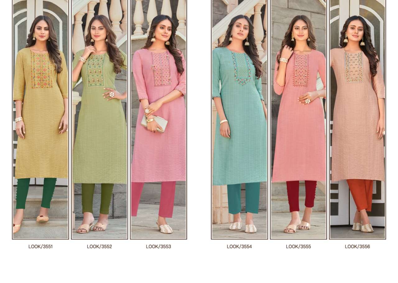 Rangoon Aaina Vol 2 Catalog Festive Wear Viscose Embroidery Work Kurtis 