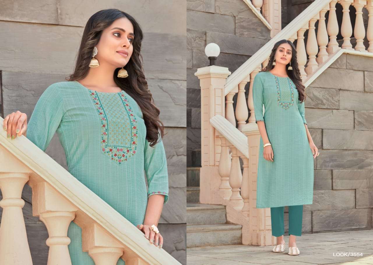 Rangoon Aaina Vol 2 Catalog Festive Wear Viscose Embroidery Work Kurtis 