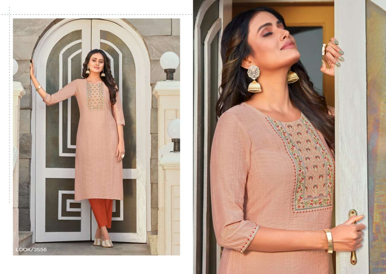 Rangoon Aaina Vol 2 Catalog Festive Wear Viscose Embroidery Work Kurtis 