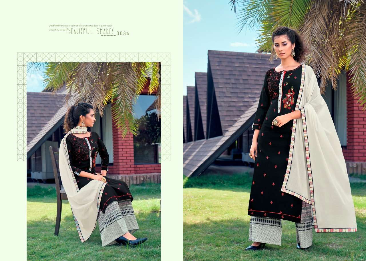 Rangoon High Up Catalog Party Wear Cotton Embroidery Readymade Top Bottom With Dupatta