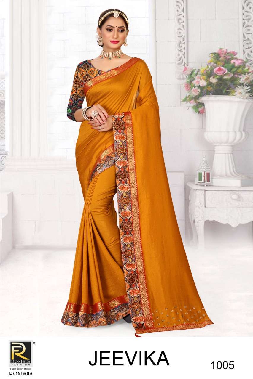 Ronisha Jeevika Catalog Festive Wear Vichitra Silk Box Pallu Sarees 