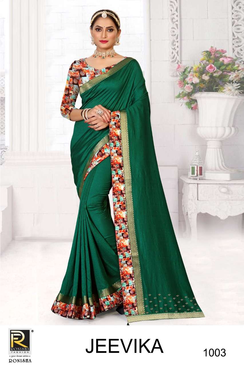 Ronisha Jeevika Catalog Festive Wear Vichitra Silk Box Pallu Sarees 