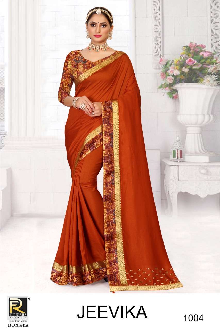 Ronisha Jeevika Catalog Festive Wear Vichitra Silk Box Pallu Sarees 
