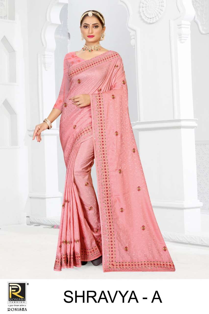 Ronisha Shravya Catalog Traditional Wear Jacquard Silk Sarees