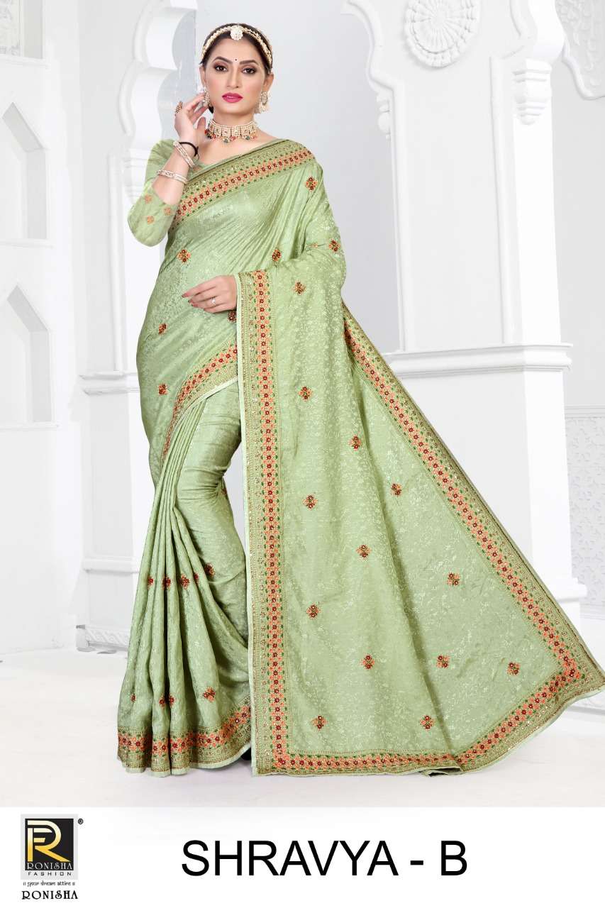 Ronisha Shravya Catalog Traditional Wear Jacquard Silk Sarees