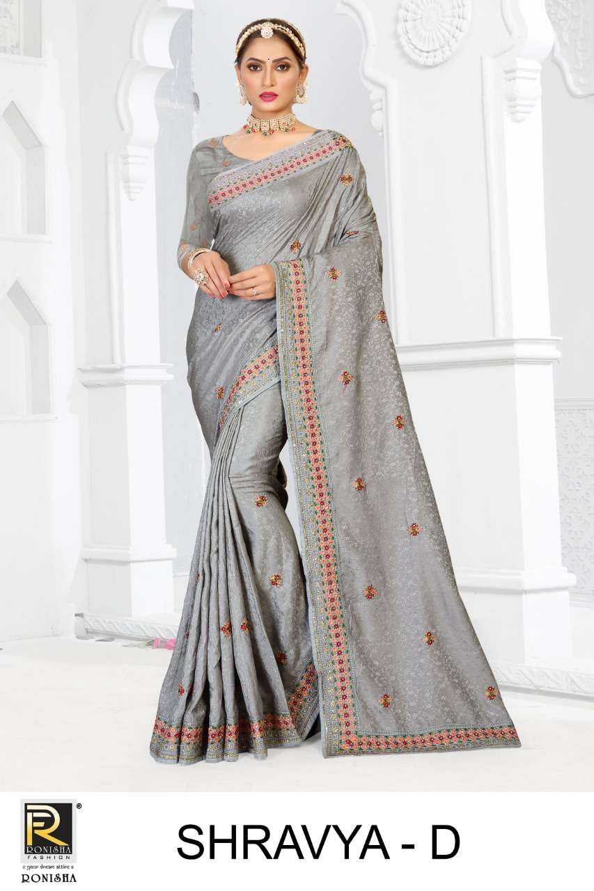 Ronisha Shravya Catalog Traditional Wear Jacquard Silk Sarees