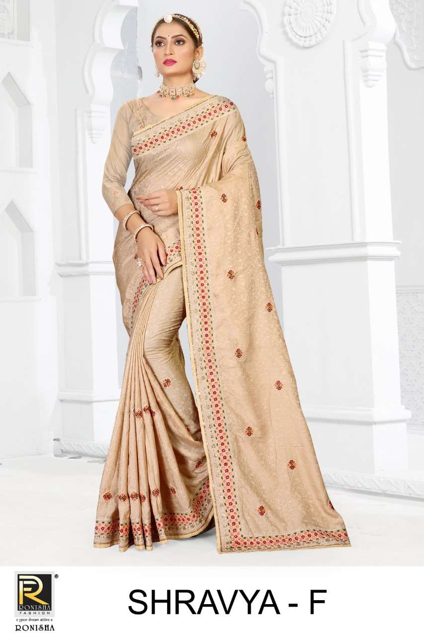Ronisha Shravya Catalog Traditional Wear Jacquard Silk Sarees