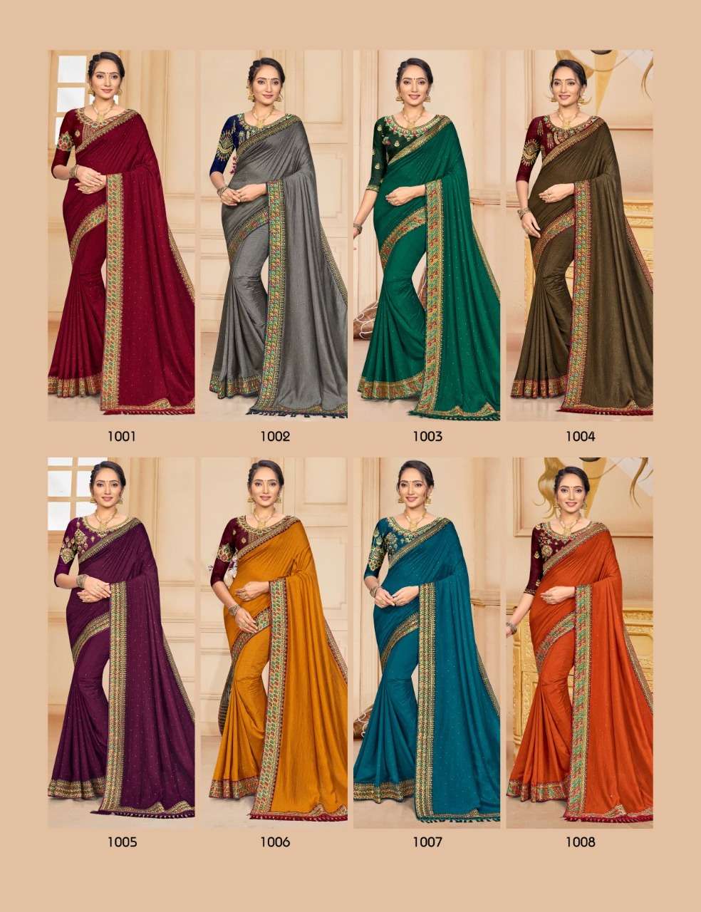 Ronisha Sindhuri Catalog Fancy Wear Vichitra Silk Sarees 