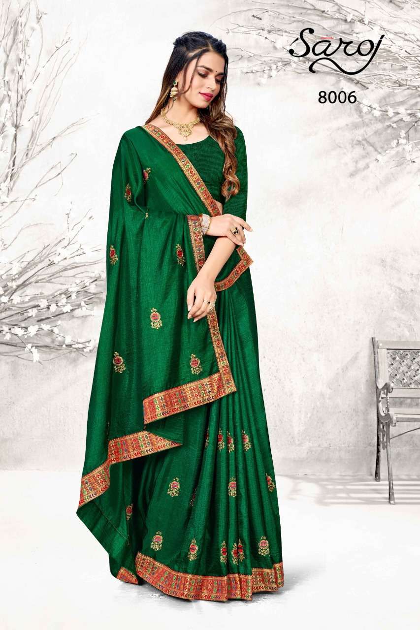 Saroj Diya Catalog Party Wear Silk Embroidery Work Sarees