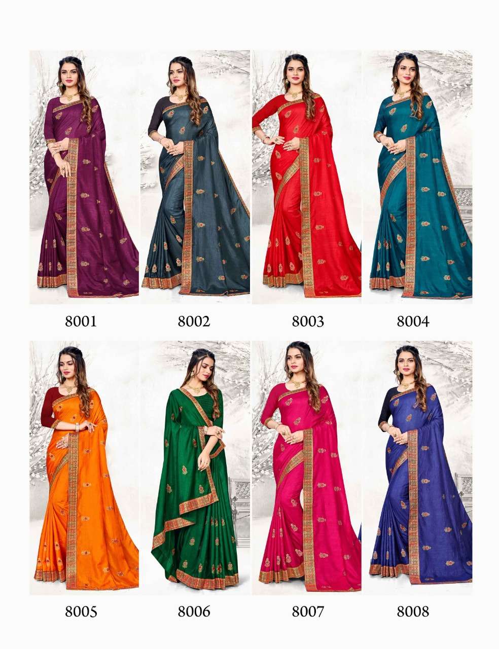 Saroj Diya Catalog Party Wear Silk Embroidery Work Sarees