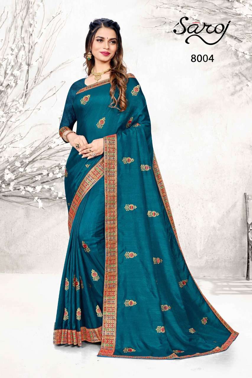 Saroj Diya Catalog Party Wear Silk Embroidery Work Sarees