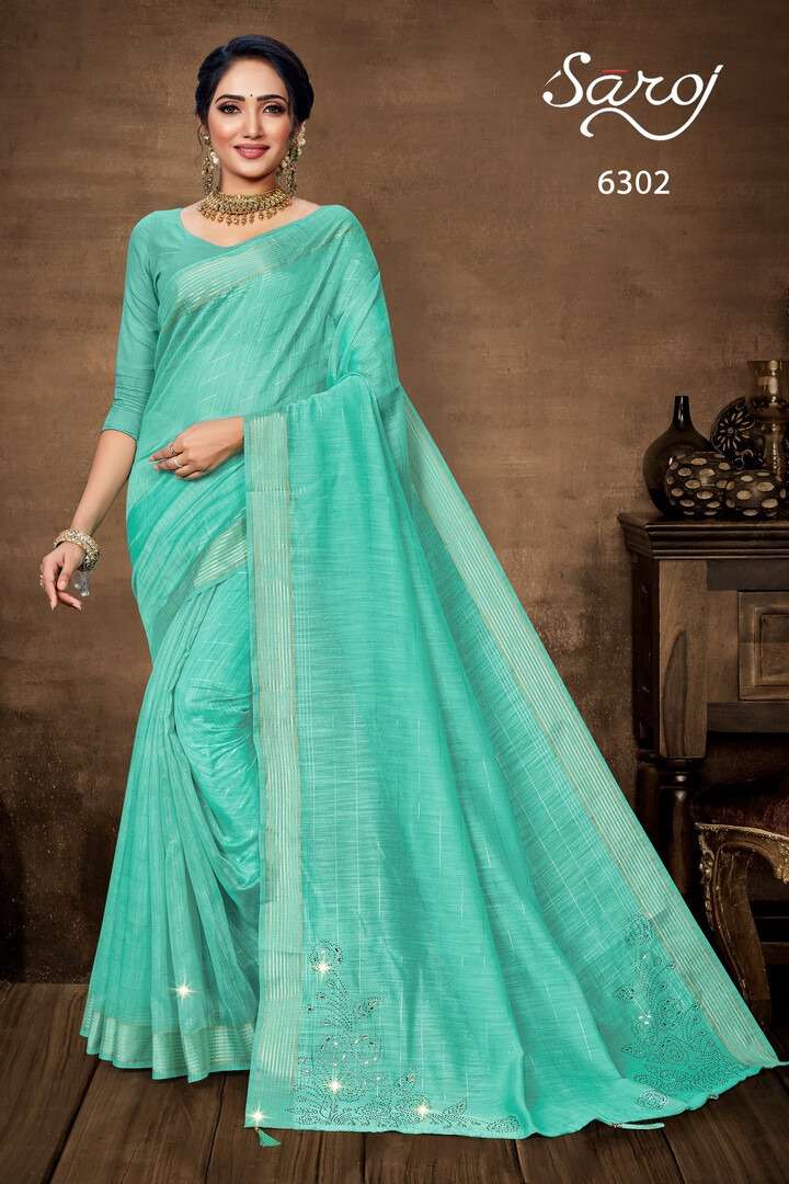 Saroj Jalwaa Vol 1 Catalog Fancy Wear Linen Cotton Sarees 